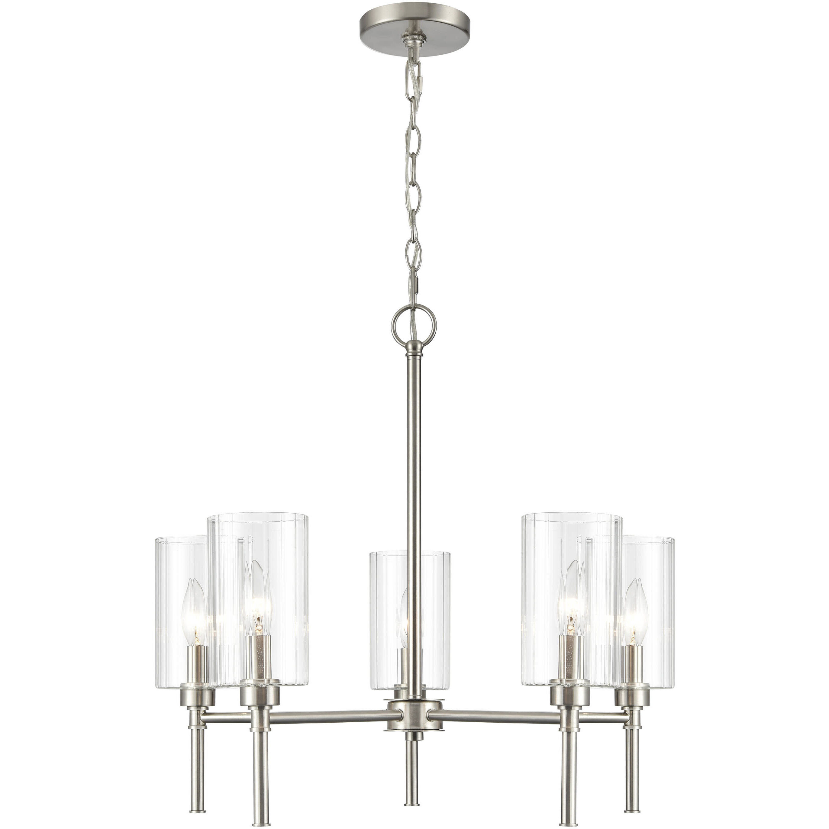 Chastine 5 Light 24 inch Brushed Nickel Chandelier Ceiling Light